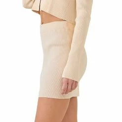 Endless Rose Banded Knit Mini Ivory -Endless Rose shop unnamed file 502