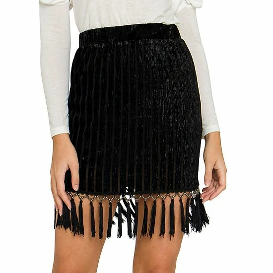 Endless Rose Tassel Trim Mini Skirt 3 Endless Rose Tassel Trim Mini Skirt