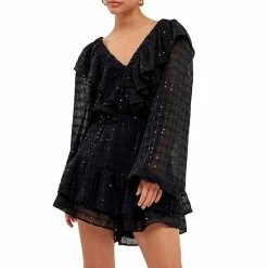 Endless Rose Sequins Ruffle Romper
