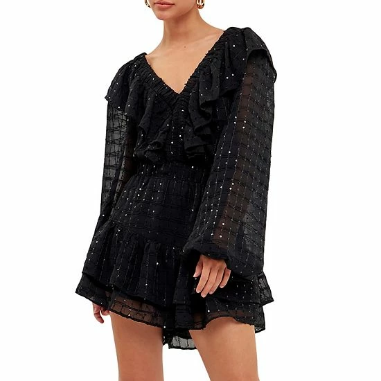 Endless Rose Sequins Ruffle Romper Endless Rose Sequins Ruffle Romper -Endless Rose shop unnamed file 548