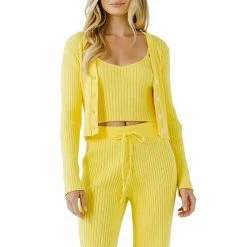 Endless Rose Knit Cropped Lounge Cardigan Lime