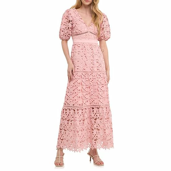 Endless Rose Puff Sleeves Lace Tiered Maxi Dress Endless Rose Puff Sleeves Lace Tiered Maxi Dress -Endless Rose shop unnamed file 572