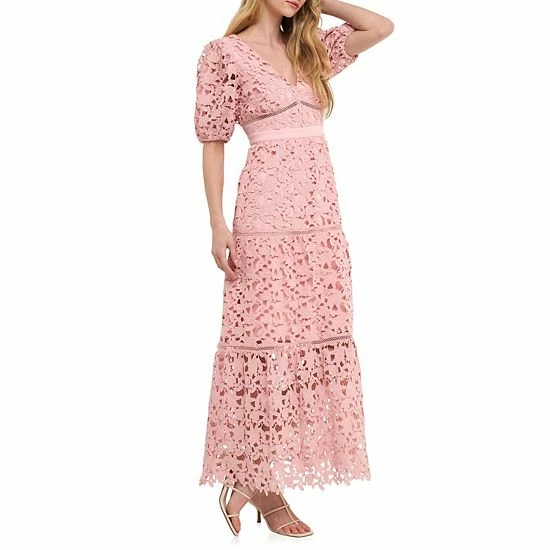 Endless Rose Puff Sleeves Lace Tiered Maxi Dress Endless Rose Puff Sleeves Lace Tiered Maxi Dress -Endless Rose shop unnamed file 574