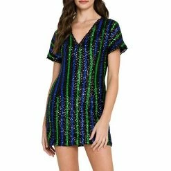 Endless Rose Striped Sequin Mini Dress