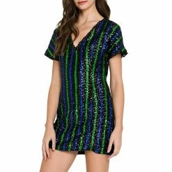 Endless Rose Striped Sequin Mini Dress -Endless Rose shop unnamed file 622