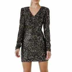 Endless Rose Deep V Sequins Mini