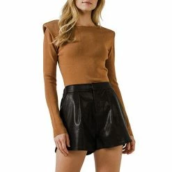 Endless Rose Shoulder Pad Knit Top