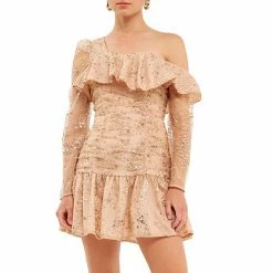 Endless Rose Star Embellished Asymmetrical Dress