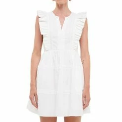 Endless Rose Lace Trimmed V Placketed Ruffled Mini -Endless Rose shop unnamed file 695