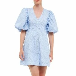 Endless Rose Floral Print Mini Dress With Button Detail