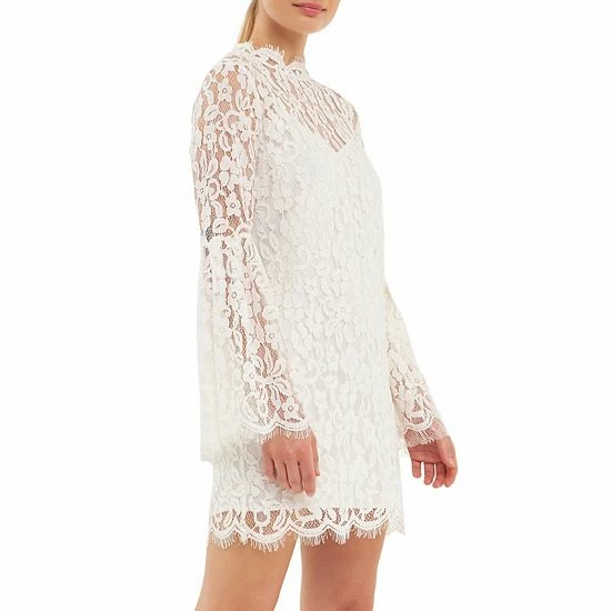 Endless Rose Bell Sleeve Lace Dress Off White - Image 3