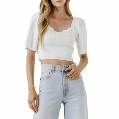 Endless Rose Square Neckline Short Sleeve Top