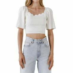 Endless Rose Square Neckline Short Sleeve Top -Endless Rose shop unnamed file 768