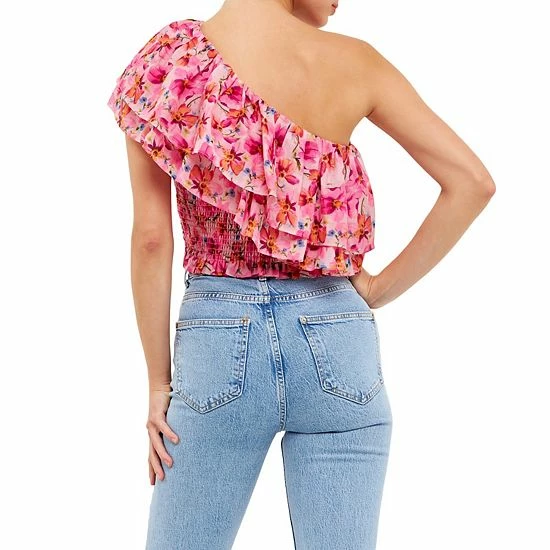 Endless Rose Floral One Shoulder Ruffle Smocked Top 4 Endless Rose Floral One Shoulder Ruffle Smocked Top - Image 2