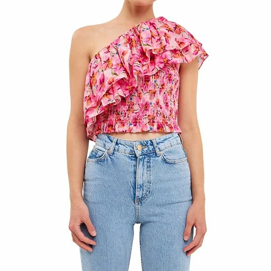 Endless Rose Floral One Shoulder Ruffle Smocked Top 6 Endless Rose Floral One Shoulder Ruffle Smocked Top - Image 4