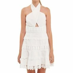 Endless Rose Halter Neck Lace Trim Dress White 5 Endless Rose Halter Neck Lace Trim Dress White -Endless Rose shop unnamed file 796