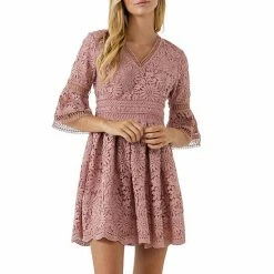 Endless Rose All Of Lace Bell Sleeve Dress