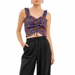 Endless Rose Floral Print Smocked Top