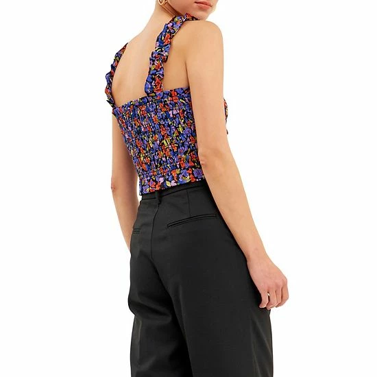 Endless Rose Floral Print Smocked Top 4 Endless Rose Floral Print Smocked Top - Image 2
