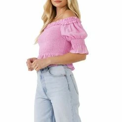 Endless Rose Off The Shoulder Smocked Crop Top -Endless Rose shop unnamed file 837