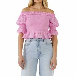 Endless Rose Off The Shoulder Smocked Crop Top -Endless Rose shop unnamed file 838