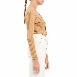 Endless Rose Long Sleeve Ruffled Knit Camel -Endless Rose shop unnamed file 866