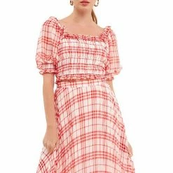 Endless Rose Gingham Smocked Top