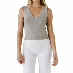 Endless Rose Basic Sleevless V-neck Top Sage 10 Endless Rose Basic Sleevless V-neck Top Sage -Endless Rose shop unnamed file 889