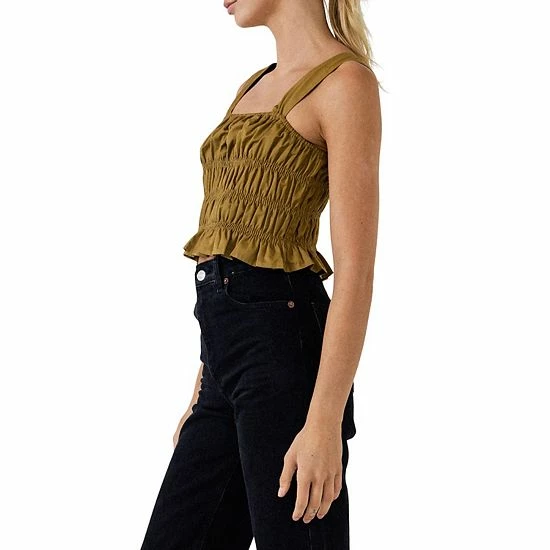 Endless Rose Smocked Ruffle Top Olive Endless Rose Smocked Ruffle Top Olive -Endless Rose shop unnamed file 910