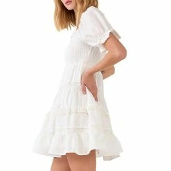 Endless Rose Linen Smocked Mini Dress With Lace 8 Endless Rose Linen Smocked Mini Dress With Lace -Endless Rose shop unnamed file 965