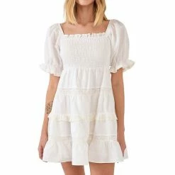 Endless Rose Linen Smocked Mini Dress With Lace 9 Endless Rose Linen Smocked Mini Dress With Lace -Endless Rose shop unnamed file 966