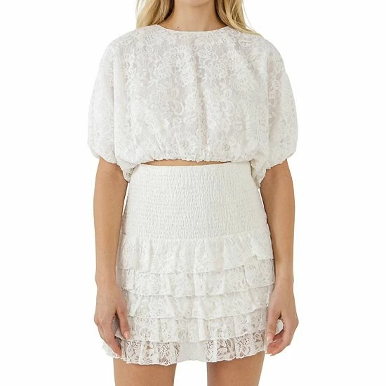 Endless Rose Laced Bubble Cropped Blouse Endless Rose Laced Bubble Cropped Blouse -Endless Rose shop unnamed file 988